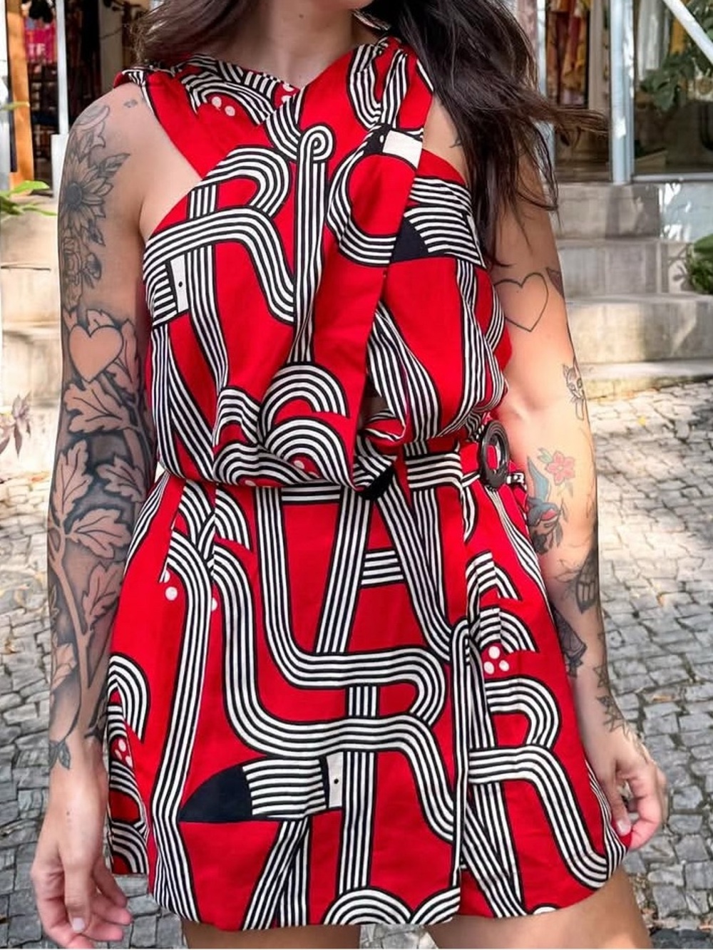FARM Rio Logotuca Scarf Halter Romper - Picture 2 of 5